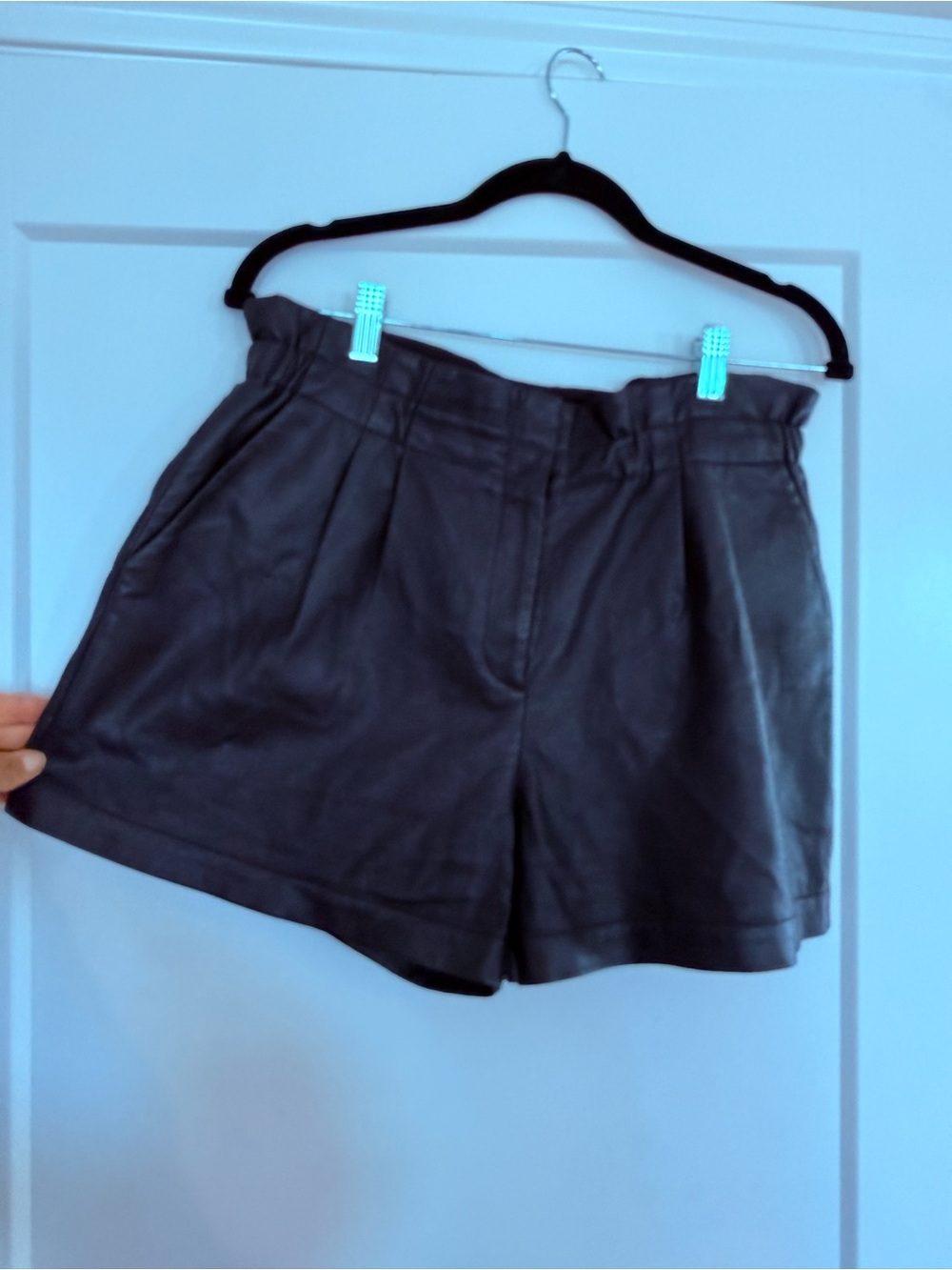 BCBGMaxAzria Black High-Waist Faux Leather Shorts